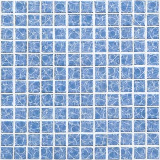 Mosaique piscine bleu azur vagues 31.6x31.6 cm Mosavit - Paquet 1m2