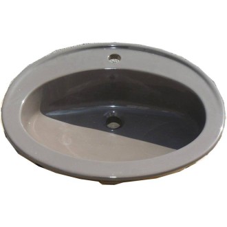 Vasque gris ovale à encastrer 61x45 cm