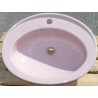 Vasque ovale rose à encastrer - 56x43 cm 	