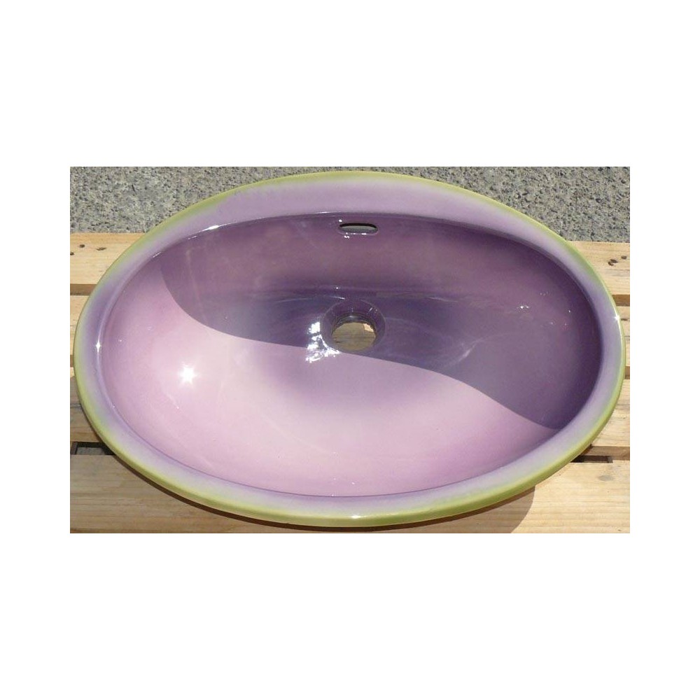 Vasque dégradé violet à encastrer - 56x40 cm 
