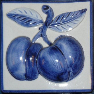 Décor carrelage Frutteto bleu prune 10x10 Prime Ceramiche - La pièce 