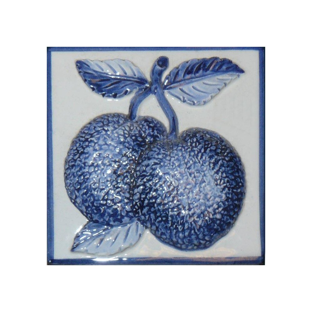 Décor carrelage Frutteto bleu orange 10x10 Prime Ceramiche - La pièce 