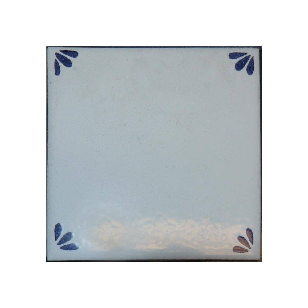 Décor carrelage blanc coins bleu 10x10 Prime Ceramiche - La pièce 