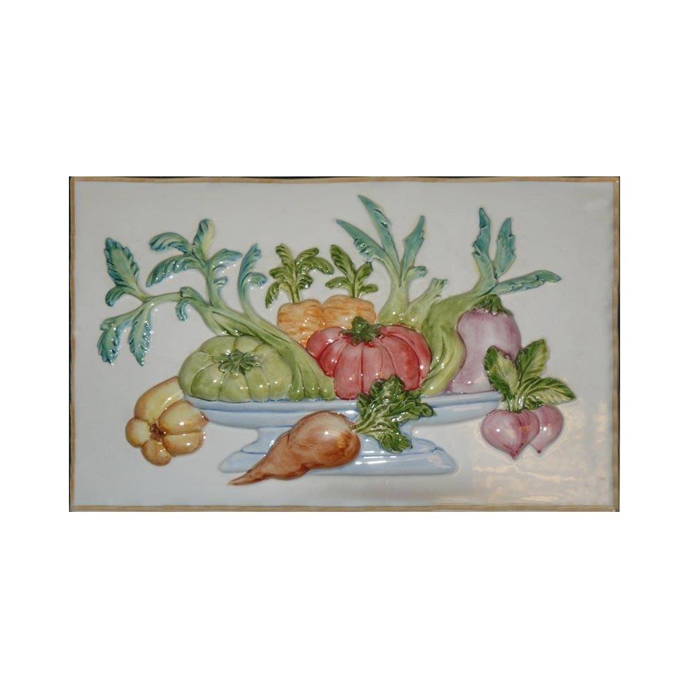 Décor carrelage beige Légumes du jardin 20x30 Prime Ceramiche - La pièce 