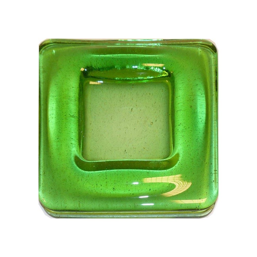 Brique de verre vert pomme 19.5x19.5x3 cm 