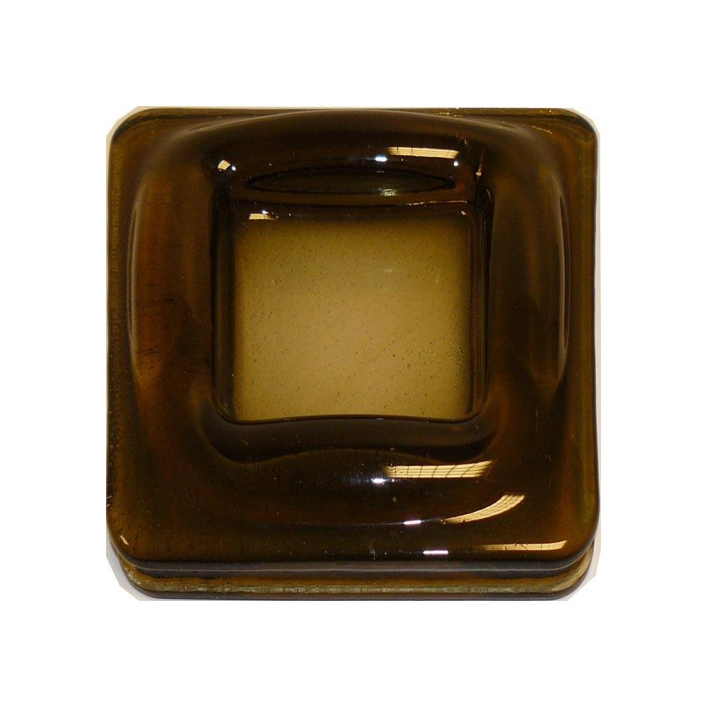 Brique de verre marron 19.5x19.5x3 cm 