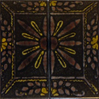 Faience Maja noir fleur 10x20 Pavinca - Paquet 1 m2 