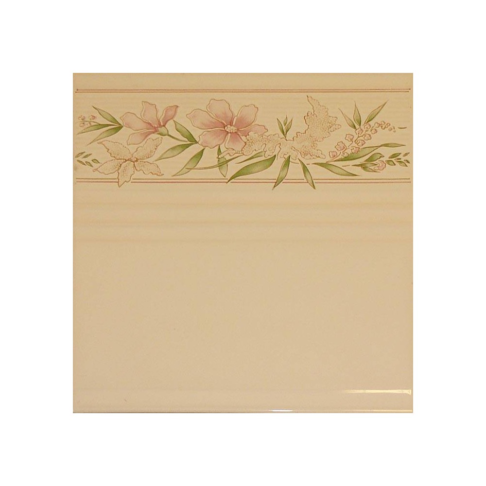 Faïence blanche 20X20 Décor fleurs - Paquet 1,20 m2