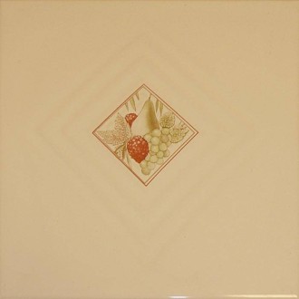 Faïence blanc 20X20 Décor fruits - Paquet 1,20 m2 	