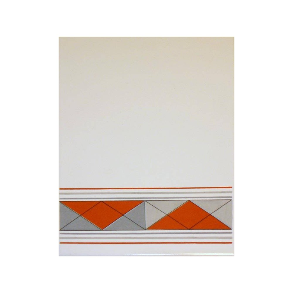 Faïence blanc Décor triangle rouge gris 20X25 Grespania - La pièce 