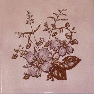 Faïence violet fleur 15X15 Gomez - Lot 6 m2 