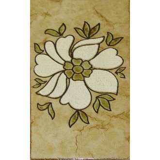 Faïence beige décor fleur 10X20 Alaplana - La pièce