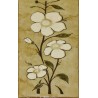 Faïence beige décor fleur blanche 10X20 Alaplana - La pièce