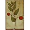 Faïence beige décor branche feuille cerises 10X20 Emola gres - La pièce 