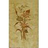 Faïence beige fleur rouge marron 10X20 Emola gres - Paquet 1 m2