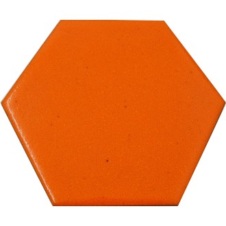 Carrelage hexagonal orange 13,2x15,2 Tomette - La piece