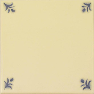 Décor carrelage blanc feuilles bleu 10,8x10,8 Cerabati Mon jardin - La pièce