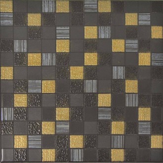 Décor Mosaique noir doré 20x20 - Lot 9 pièces