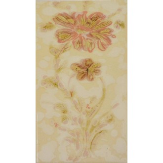 Faïence beige fleur rose 10,8X21,6 Valverde - Paquet 1,63 m2