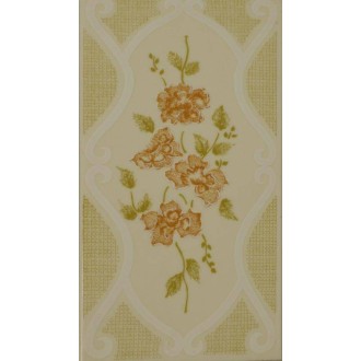 Faïence beige fleur orange 10,8X21,6 Valverde - Paquet 1,63 m2