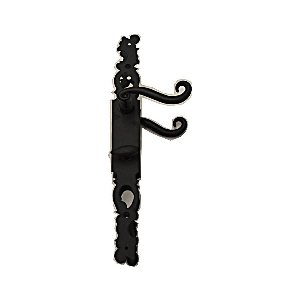 Poignée de porte fer forgé noir à condamnation 32,5x35 cm Brionne – La pièce