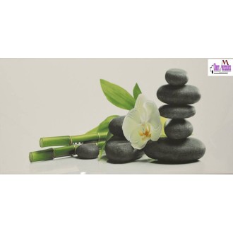 Décor galet orchidée bambou noir blanc 20x60 - La pièce