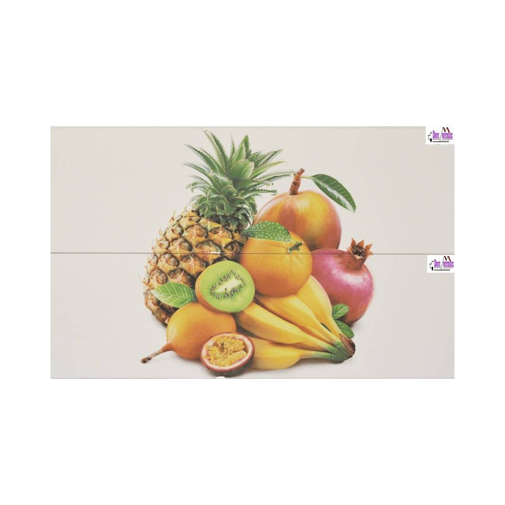 Décor carrelage fruits exotiques blanc 40x60 - La pièce