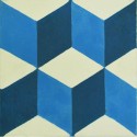 Carreau de ciment carrés bleu blanc 20x20 - Paquet 72 carreaux