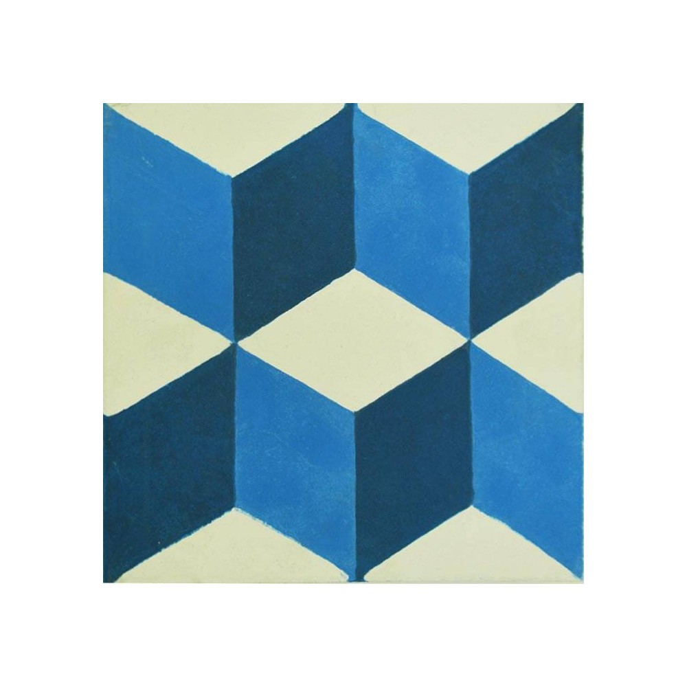 Carreau de ciment carrés bleu blanc 20x20 - Paquet 2,88 m2