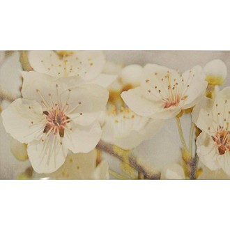 Décor fleurs blanc gris 25x50 - La pièce
