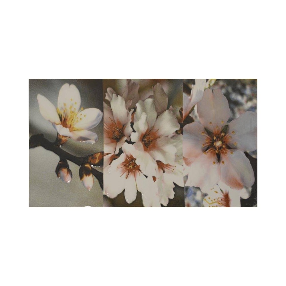 Décor carrelage fleur amandier rose 25x50 - La pièce