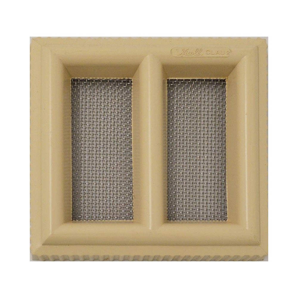 Grille de ventilation carrée 120x120 Nicoll claustra PVC sable clau2 – La pièce