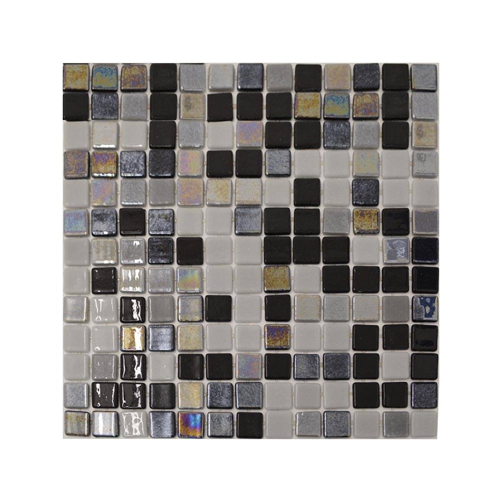 Emaux de verre gris noir nacré 33,5x33,5 cm Togama Manhattan - Paquet 2 m²