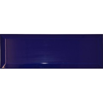 Carrelage bleu marine brillant Métro biseauté 10x30 cm Ceramica Ribesalbes – Lot 29 pièces