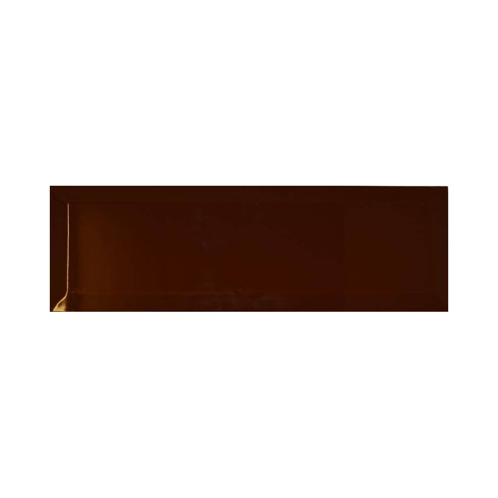 Carrelage marron brillant Métro biseauté 10x30 cm Ceramica Ribesalbes – Lot 5 pièces