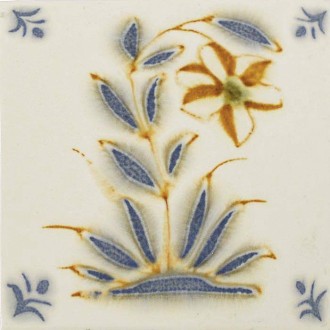 Décor fleur bleu 10,8x10,8 Cerabati - La pièce