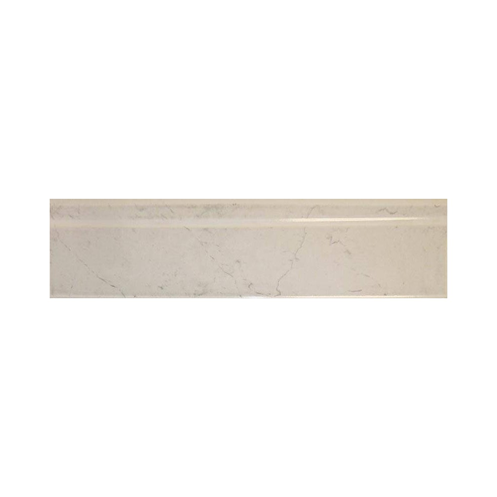 Plinthe blanc gris brillant grès émaillé 8x45 Lena arena - La pièce