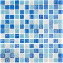 Emaux de verre bleu blanc 33.5x33.5 cm Togama Ibiza - Paquet 2 m2