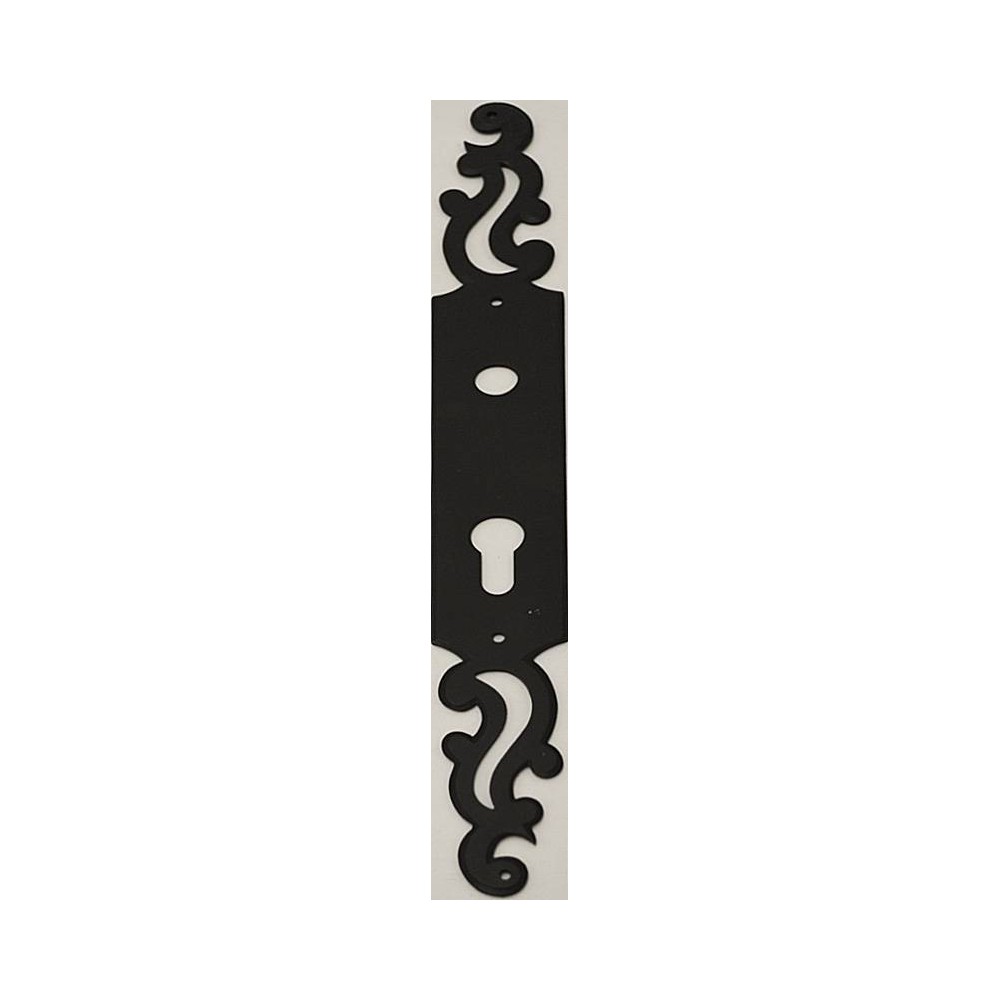 Plaque de poignée de porte fer forgé noir 35X4.5 cm Bouvet - La pièce