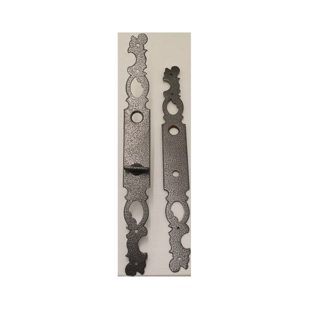 Plaque de poignée de porte fer gris noir à condamnation 32.5X35 cm Brionne - La pièce