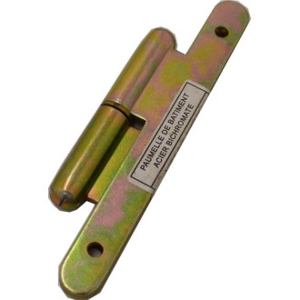 Paumelle droite acier bichromate pour porte 140X55 mm - La pièce