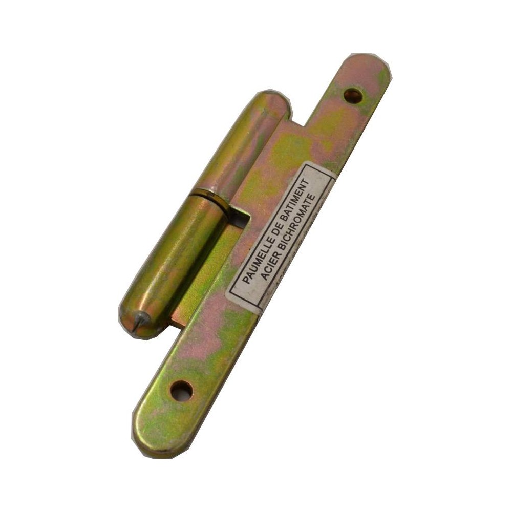 Paumelle droite acier bichromate pour porte 140X55 mm - La pièce