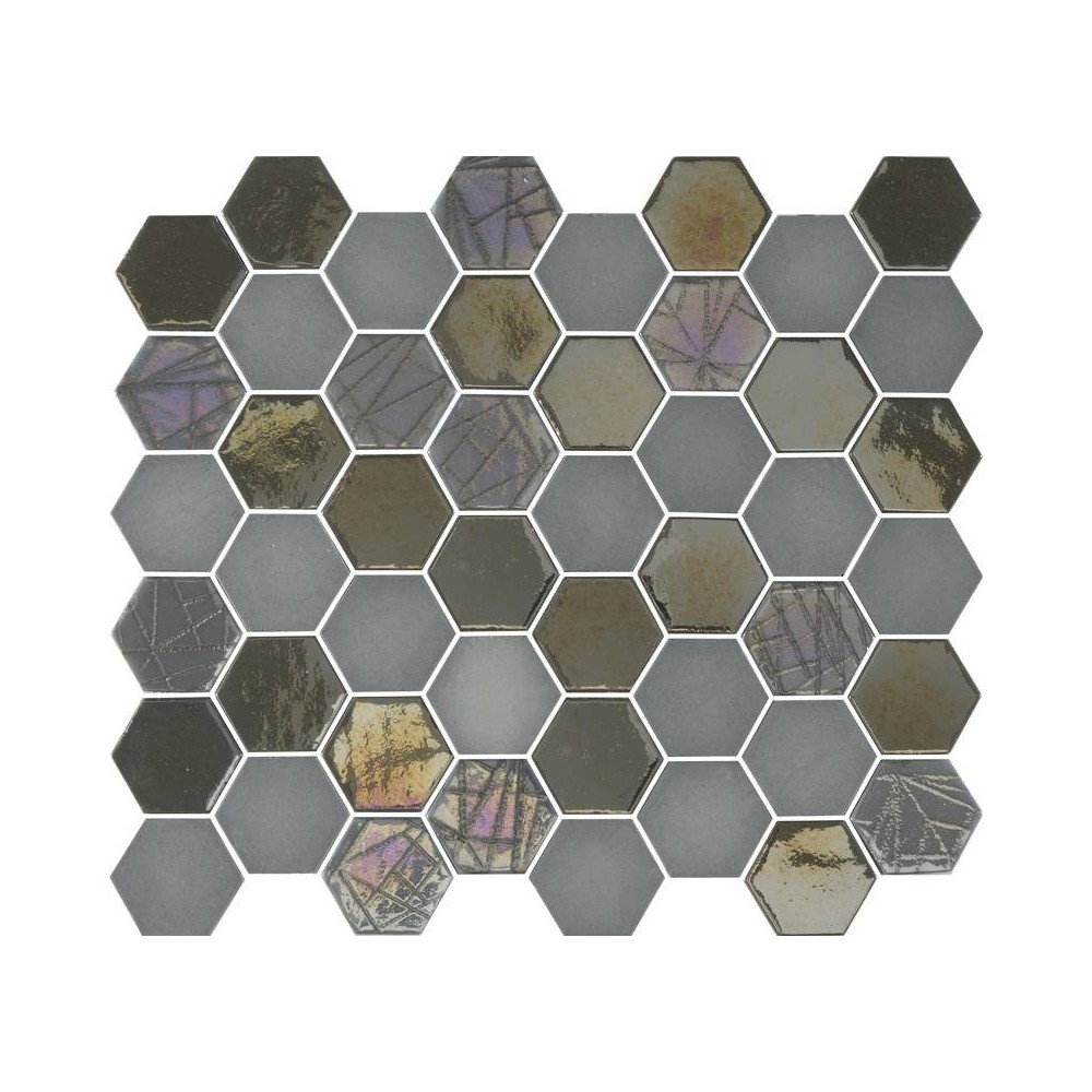 Mosaique hexagonale gris tomette 32x27 cm Togama Sixties – Paquet 1 m²