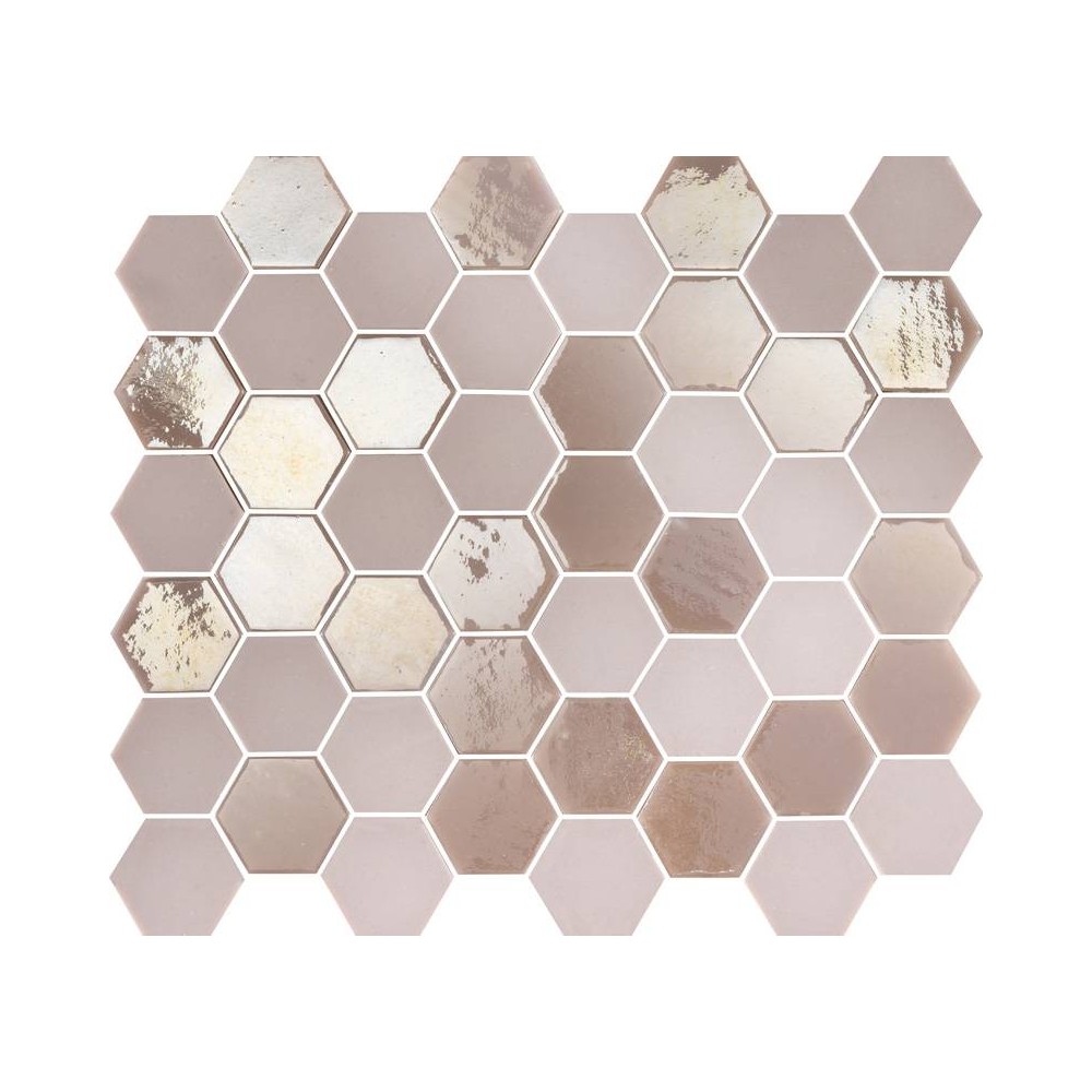 Mosaique hexagonale rose tomette 32x27 cm Togama Sixties – Paquet 1 m²