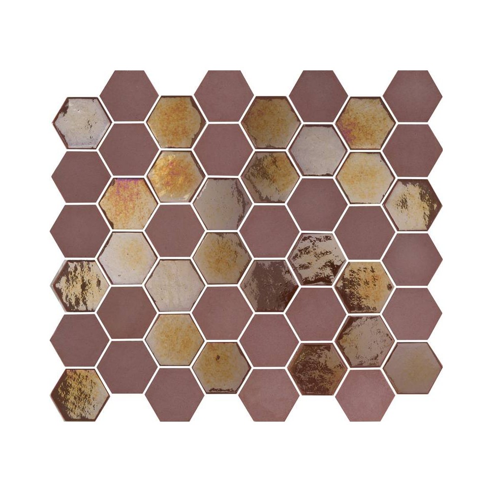 Mosaique hexagonale rouge bordeaux tomette 32x27 cm Togama Sixties – Paquet 1 m²