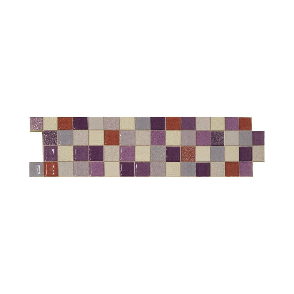 Frise violet rose blanc mosaique 25x6.5 - La pièce