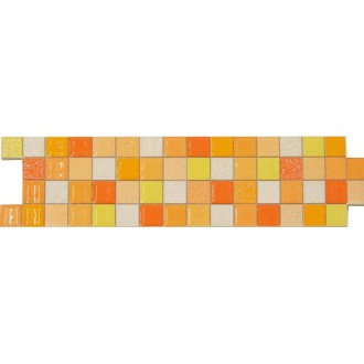Frise orange jaune blanc mosaique 25x6.5 - La pièce