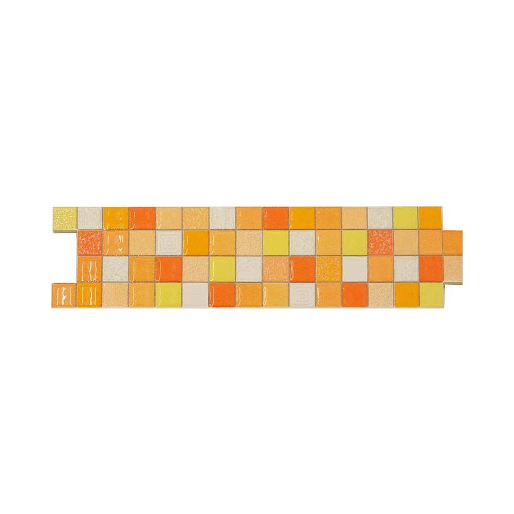 Frise orange jaune blanc mosaique 25x6.5 - La pièce