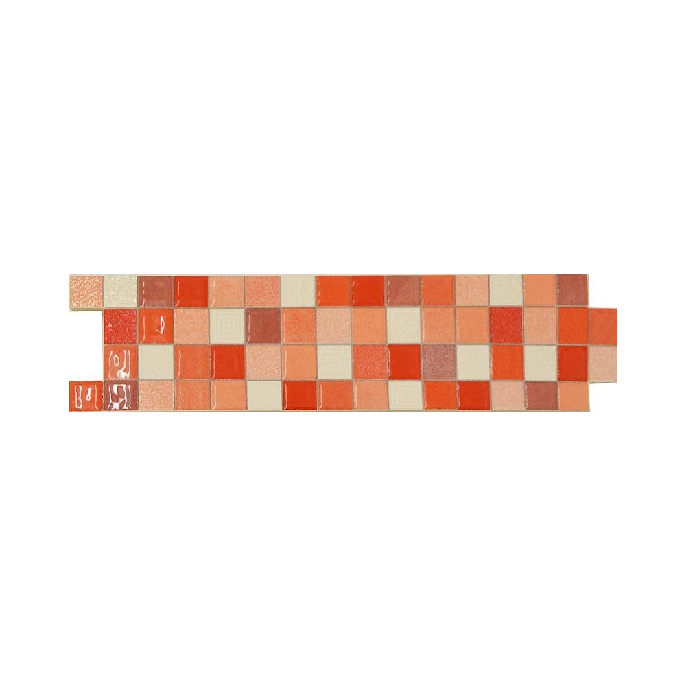 Frise rouge rose mauve blanc mosaique 25x6.5 - La pièce