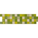 Frise vert blanc mosaique 25x6.5 - La pièce